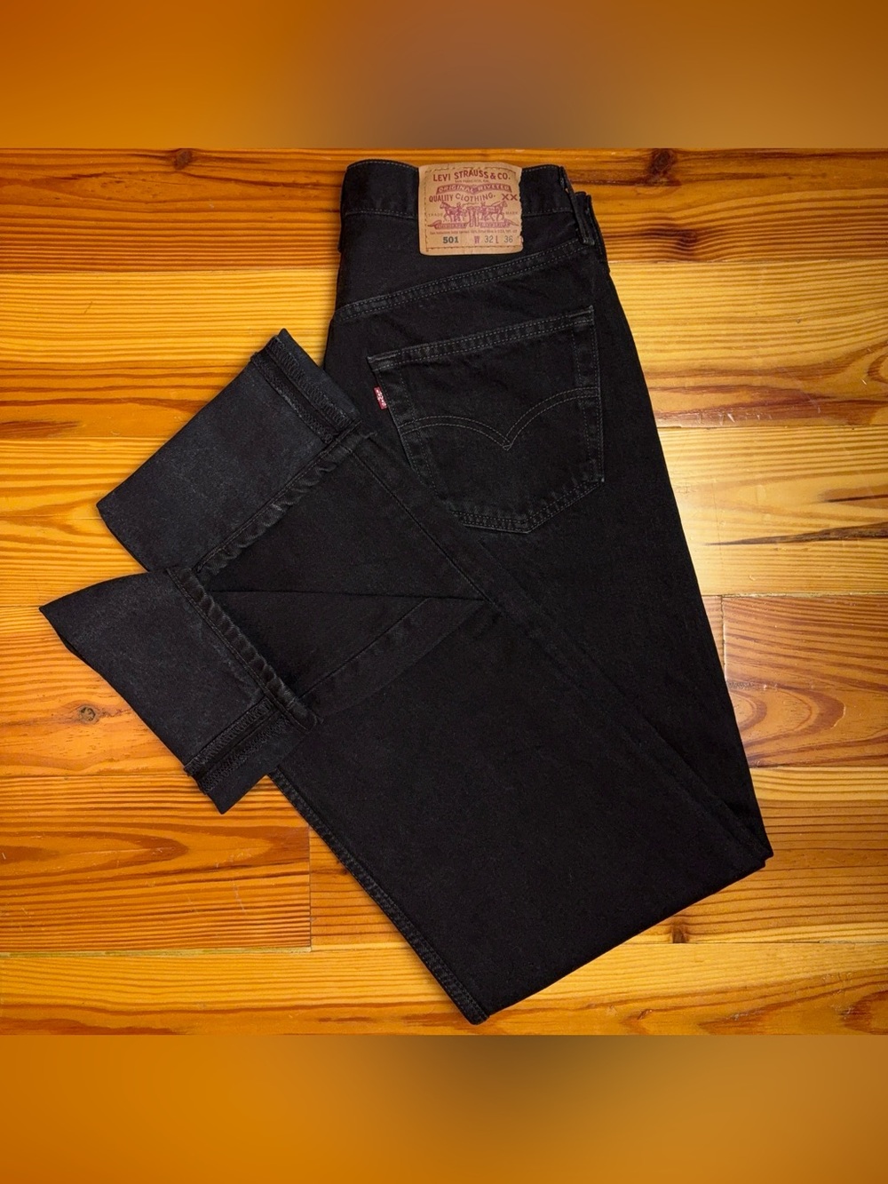 Vintage Men's Levi's Jeans 30x36 501 1990s USA MADE BLACK Red Tab